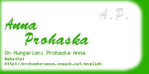 anna prohaska business card